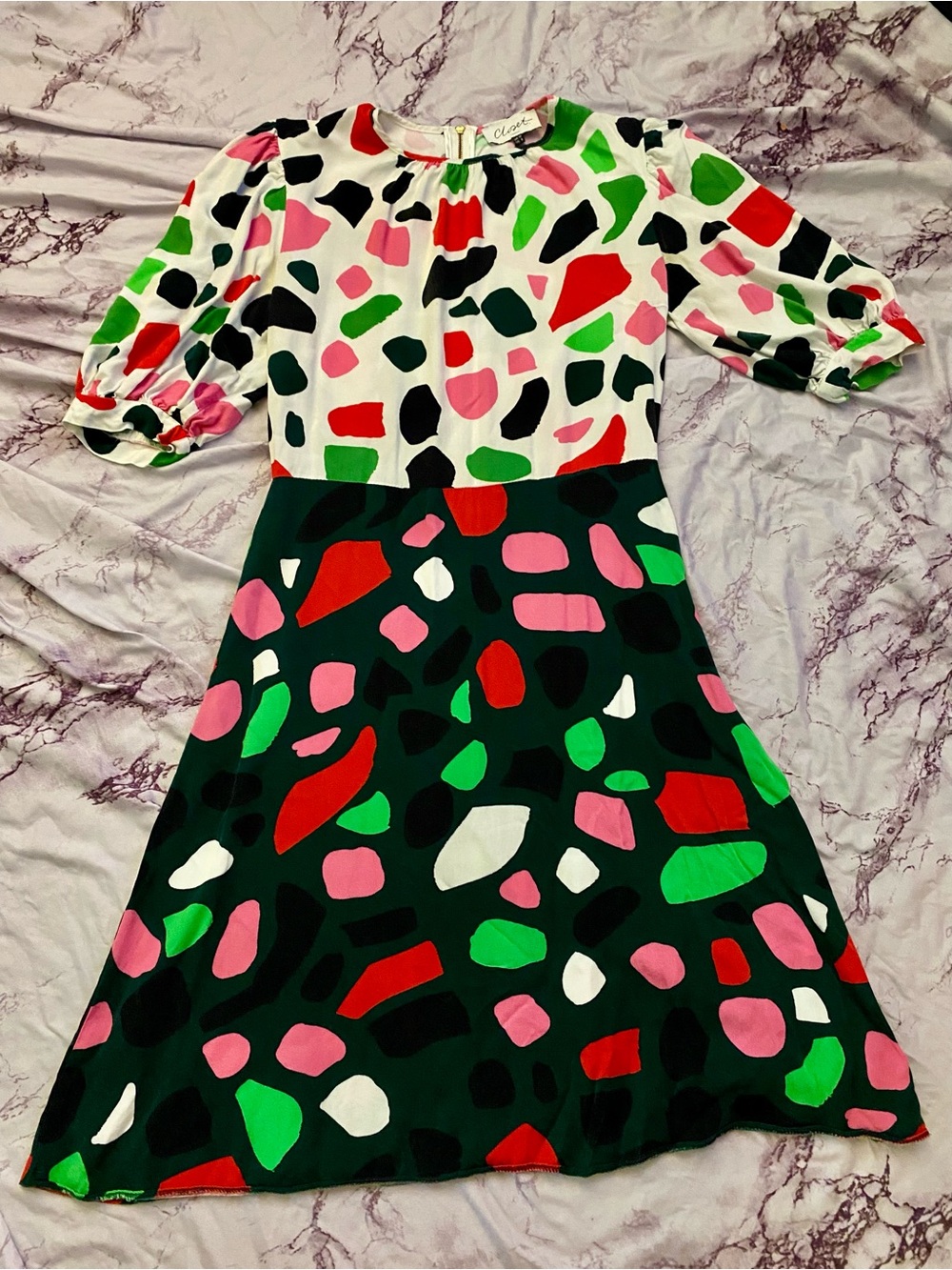 Closet London Abstract Fruity Pebbles Dress, Medium